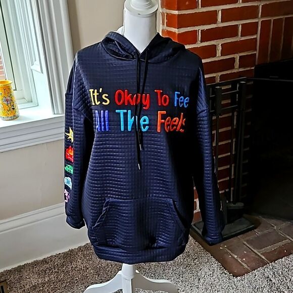 NWOT Mental Health Awareness black hooded sweatshirt. - Picture 1 of 12